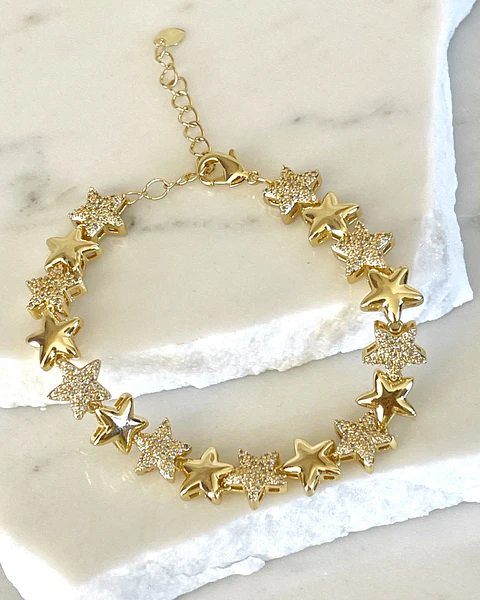 Pulsera Estrellas Circones Gold