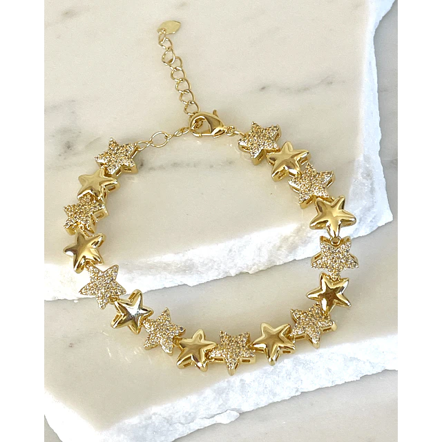 Pulsera Estrellas Circones Gold