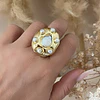Maxi Anillo Macizo Perlas Modelo Italiano Gold
