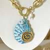 Collar Maxi Caracola Blue Perlas Gold