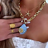 Collar Maxi Caracola Blue Perlas Gold