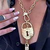 Collar Maxi Candado Llave Eslabones ovalados Gold