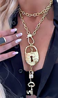 Collar Maxi Candado Llave Eslabones ovalados Gold - Miniatura 4