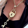 Collar Maxi Candado Llave Eslabones ovalados Gold