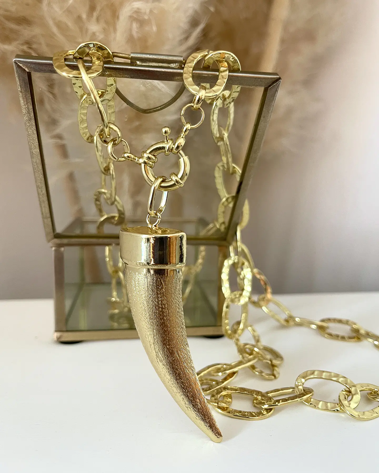 Collar XL Maxi Cacho Maxi Eslabones Martillados Gold 6