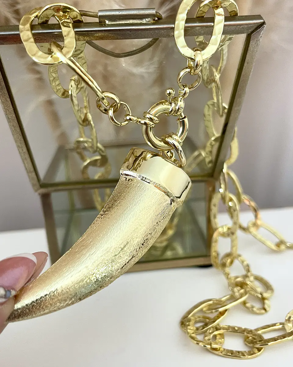 Collar XL Maxi Cacho Maxi Eslabones Martillados Gold 7