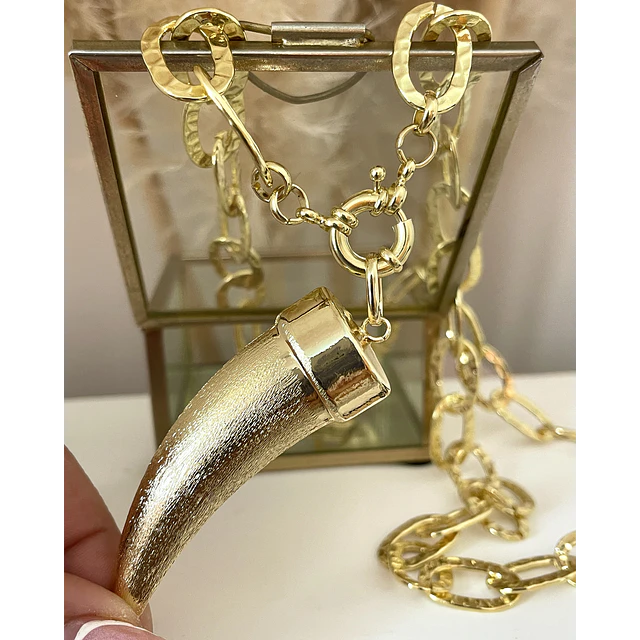 Collar XL Maxi Cacho Maxi Eslabones Martillados Gold