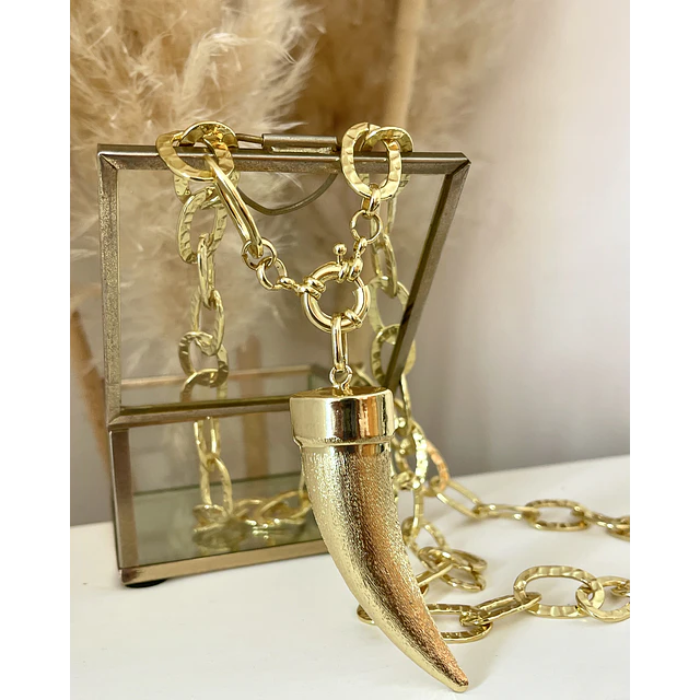 Collar XL Maxi Cacho Maxi Eslabones Martillados Gold