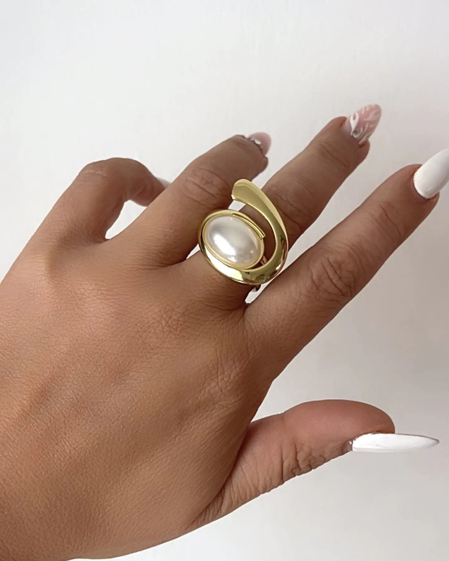 Maxi Anillo Perla Elipse Gold 2