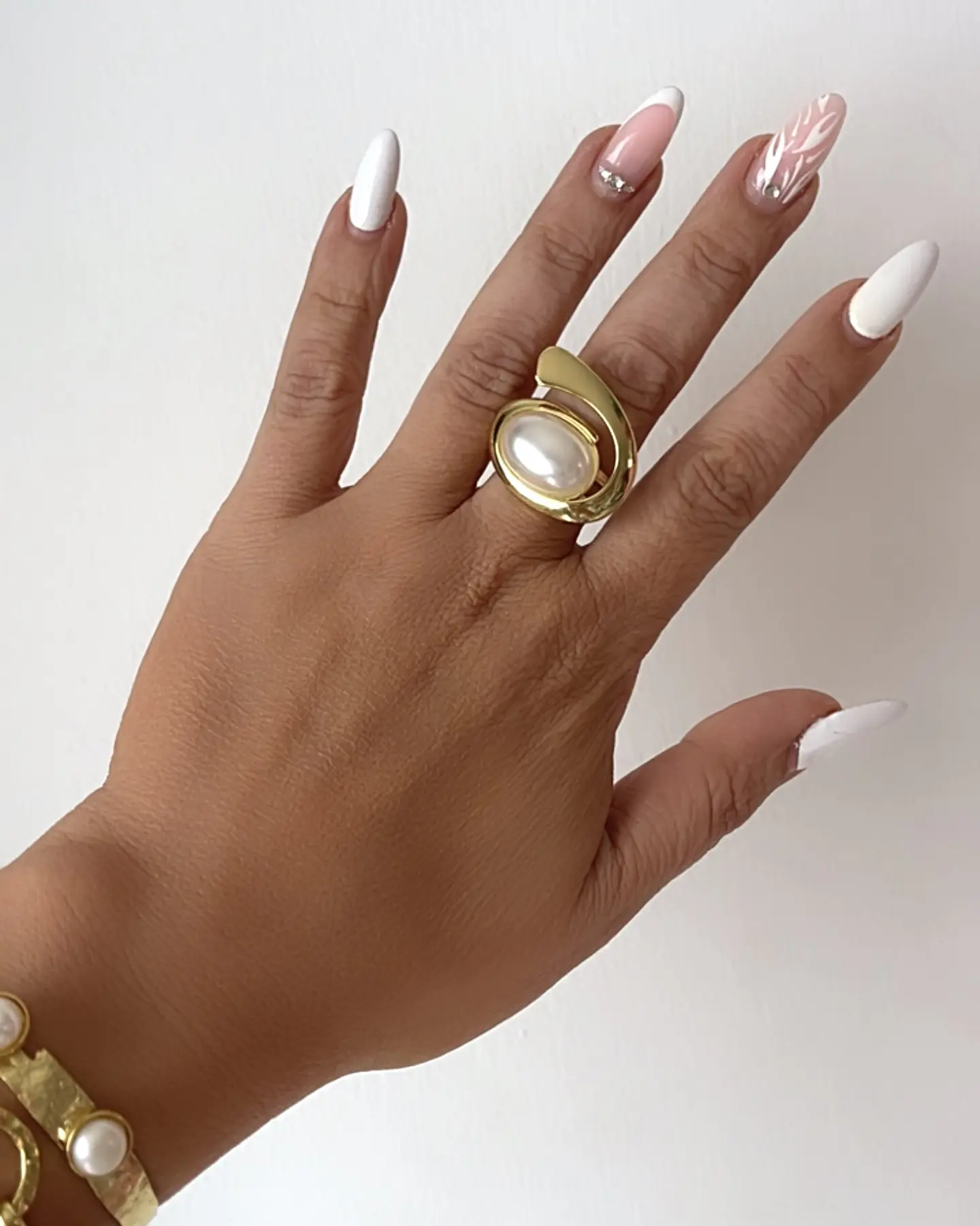Maxi Anillo Perla Elipse Gold 4