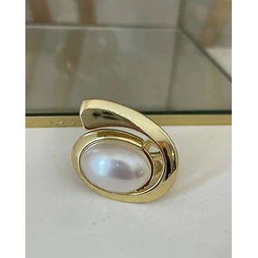 Maxi Anillo Perla Elipse Gold