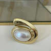 Maxi Anillo Perla Elipse Gold