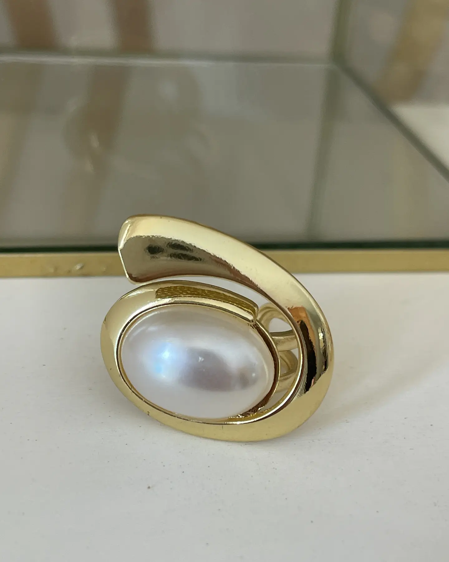 Maxi Anillo Perla Elipse Gold 1
