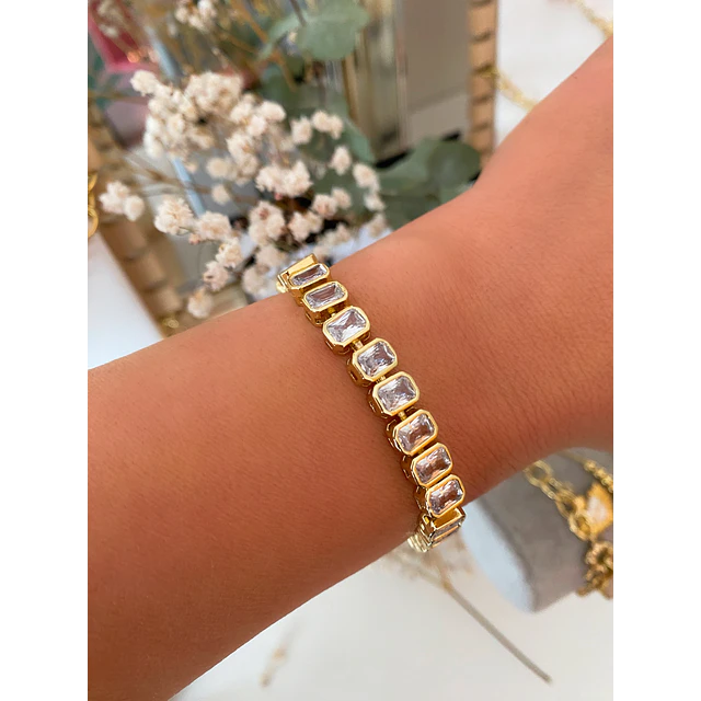  Pulsera Cintillo Cristales Gold