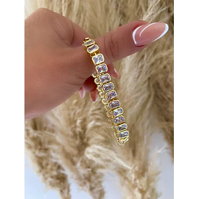  Pulsera Cintillo Cristales Gold