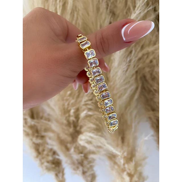  Pulsera Cintillo Cristales Gold
