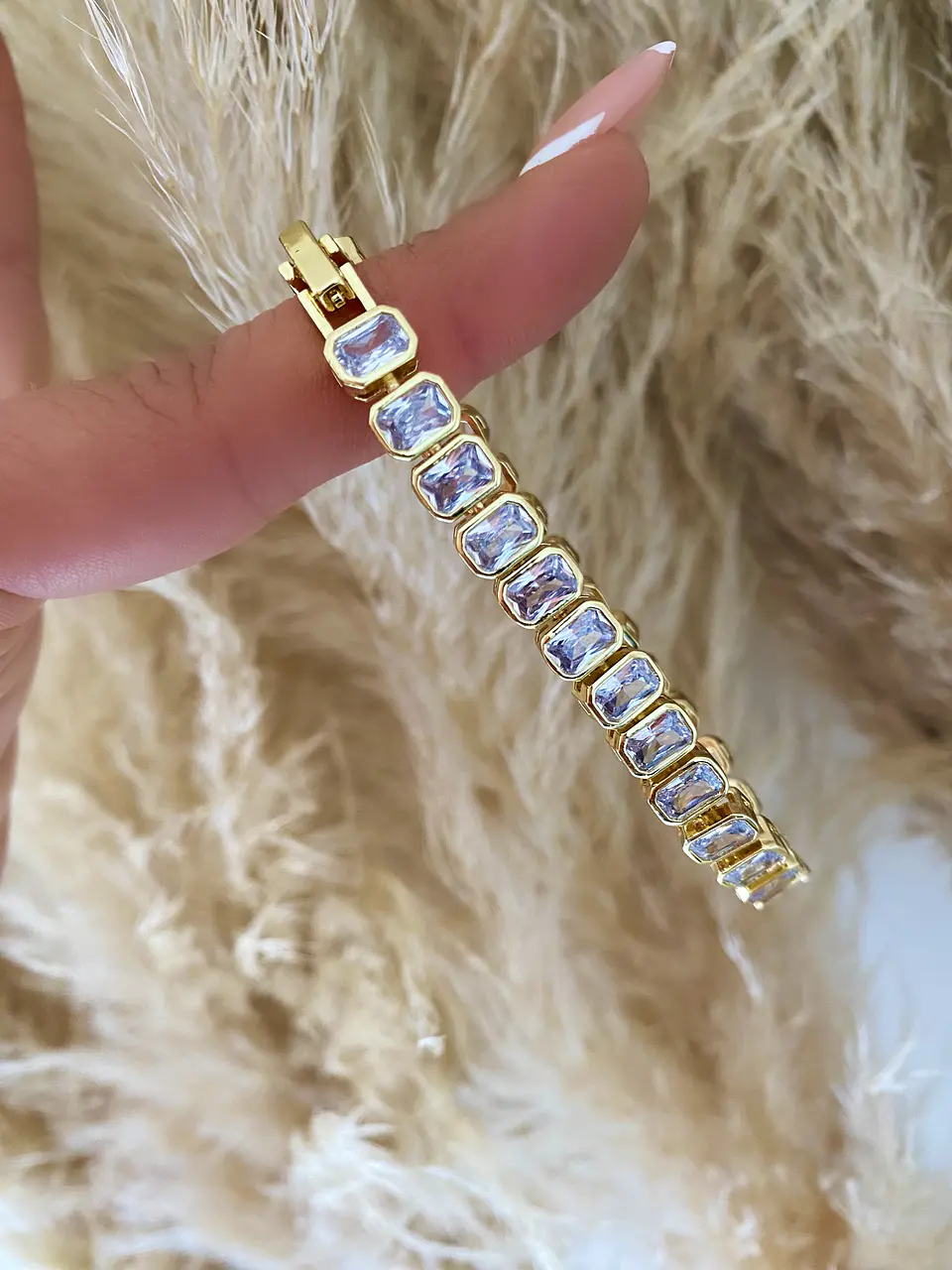  Pulsera Cintillo Cristales Gold 3