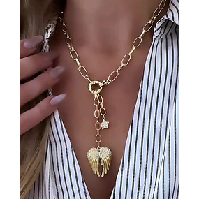 Collar Alas Circones y Estrella Gold
