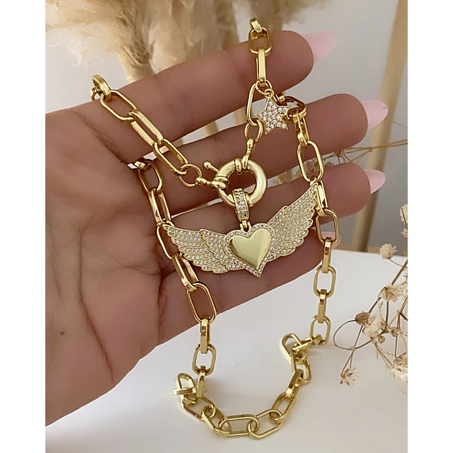 Collar Corazón Alado Circones Gold