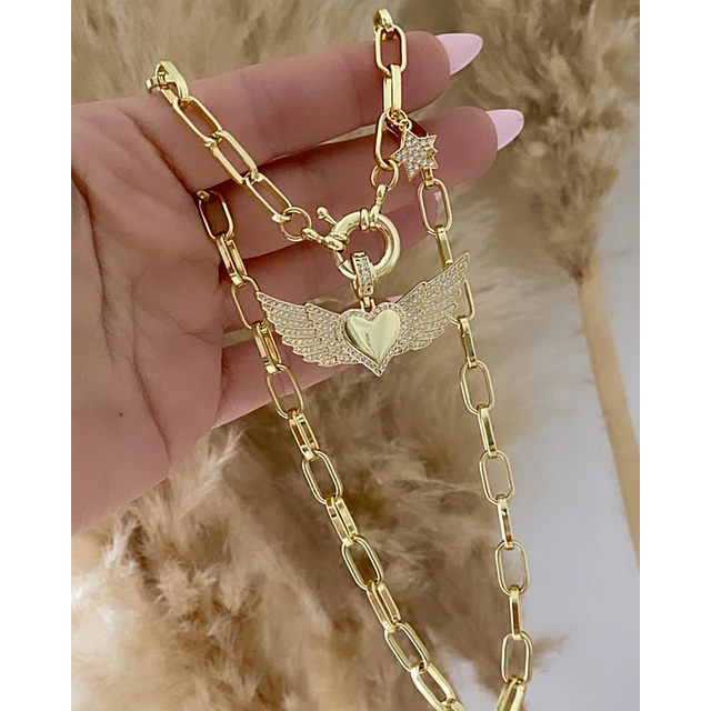 Collar Corazón Alado Circones Gold