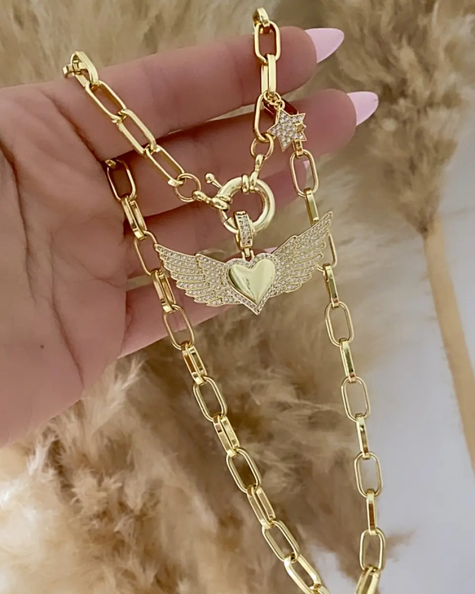 Collar Corazón Alado Circones Gold 2