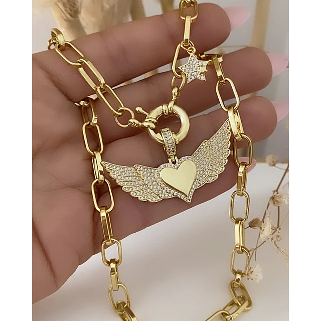 Collar Corazón Alado Circones Gold