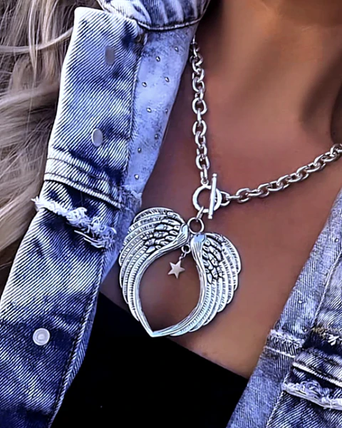 Collar Maxi Alas y Estrellita eslabones ovalados Silver