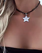 Collar Estrella Circones Micropavé Silver eslabones black - Miniatura 2
