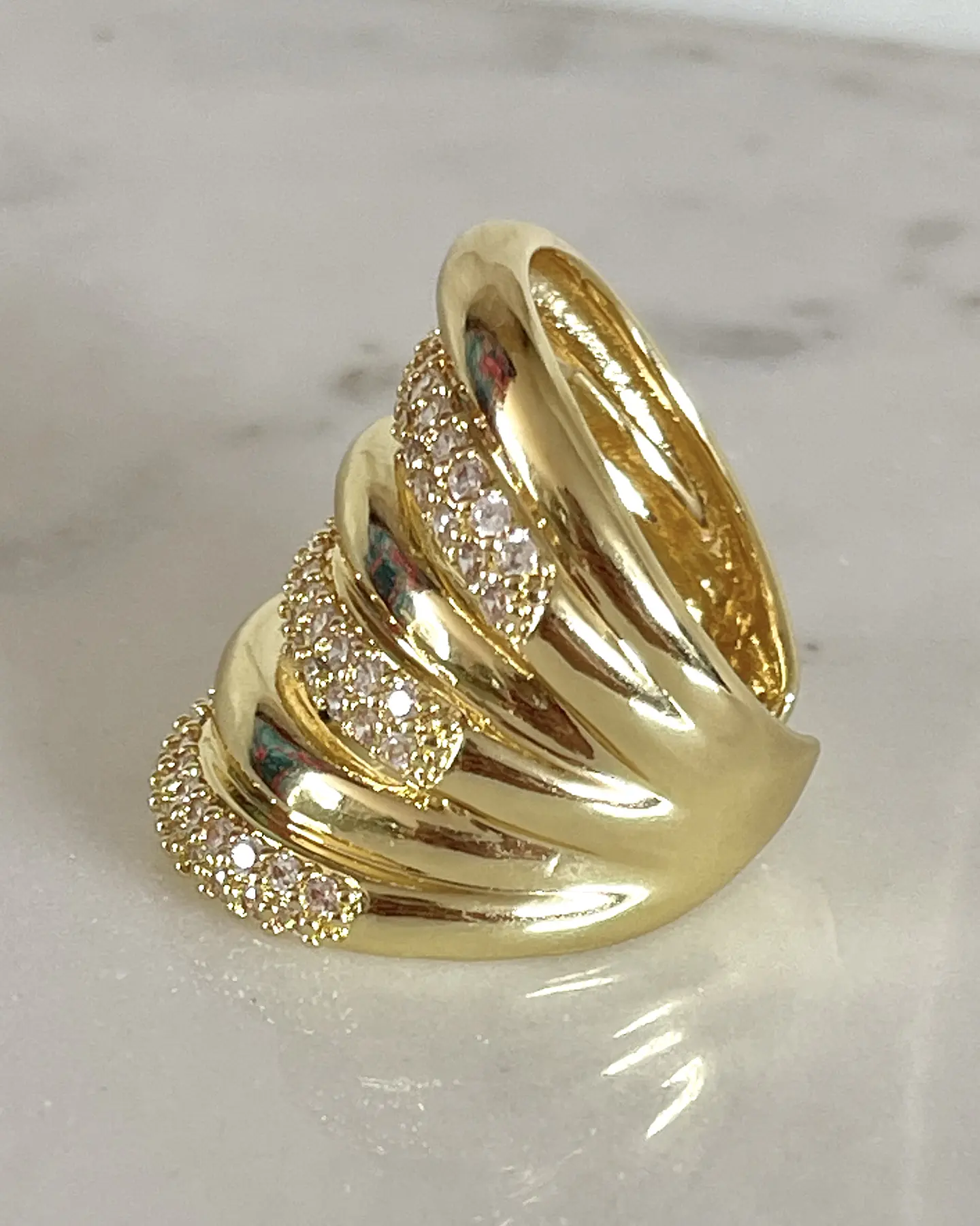 Maxi Anillo Montpellier Circones gold 6