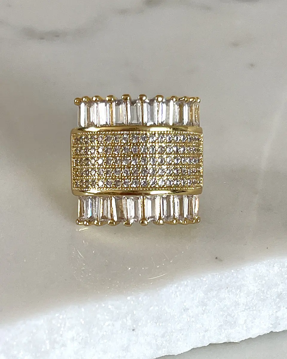 Anillo Cuadrado Paris Gold 3