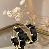 Aros Circones Facetados Black Gold 