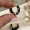 Aros Circones Facetados Black Gold 