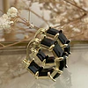 Aros Circones Facetados Black Gold 
