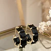 Aros Circones Facetados Black Gold 