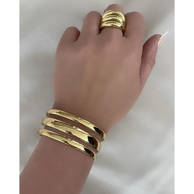  Brazalete Triple Banda Ibiza Gold