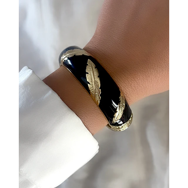 Maxi Brazalete Plumas Gold