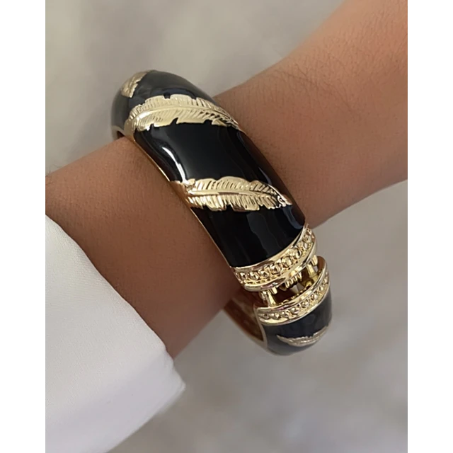 Maxi Brazalete Plumas Gold