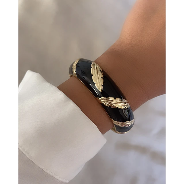 Maxi Brazalete Plumas Gold