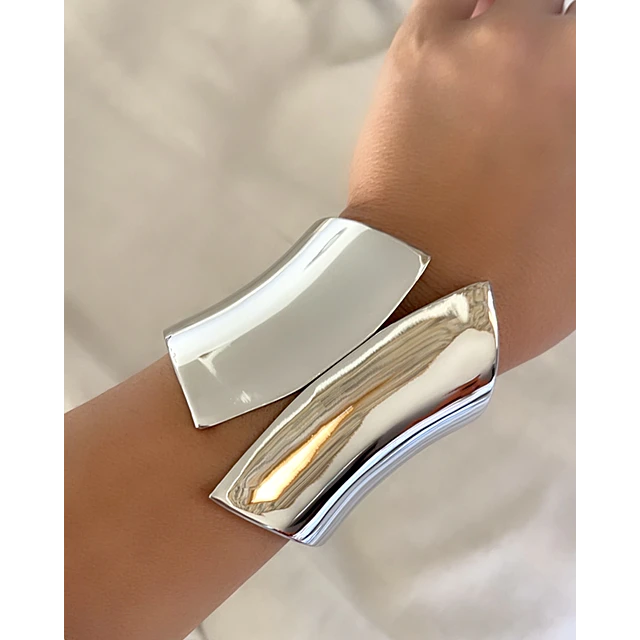 Maxi Brazalete Geométrico silver