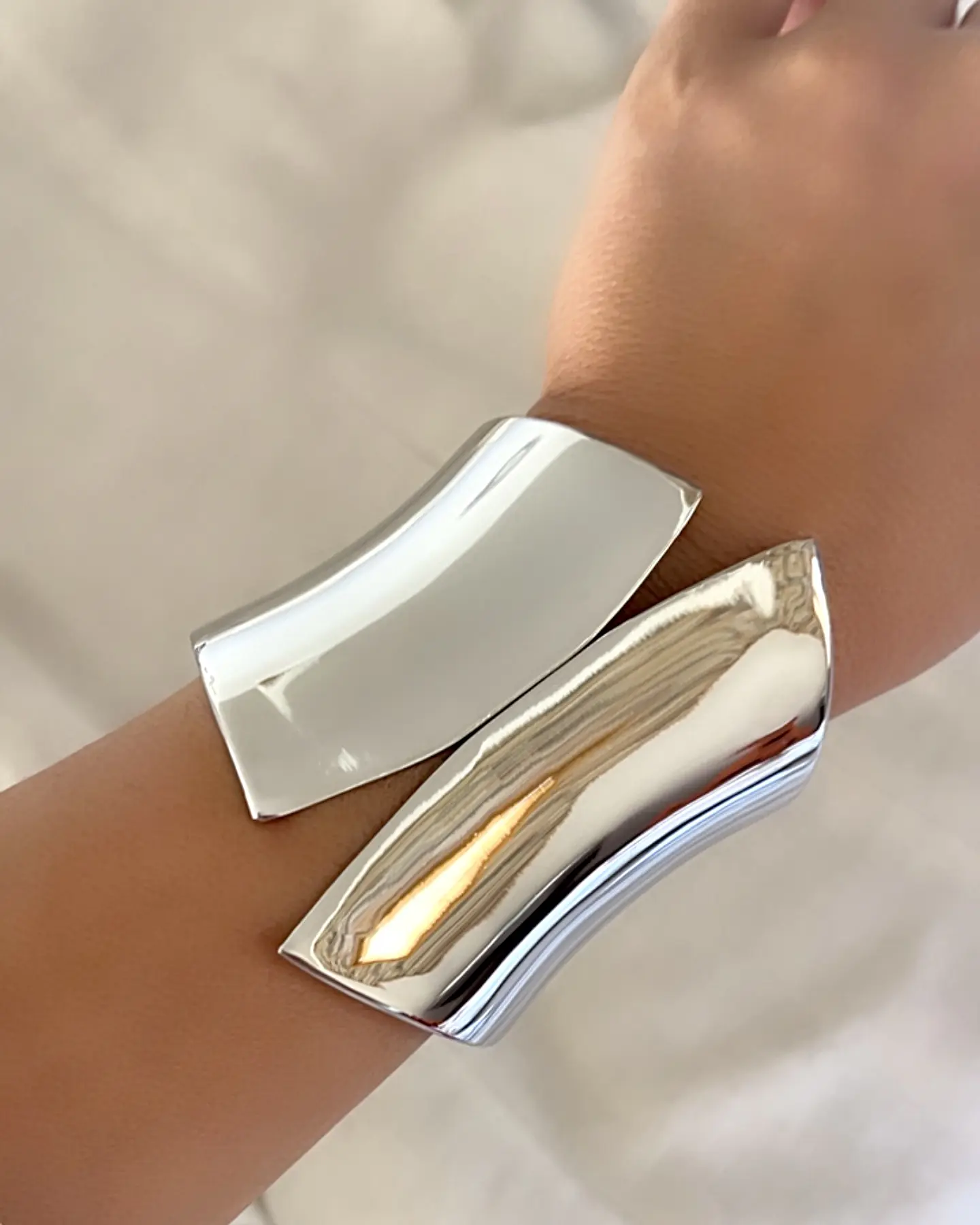 Maxi Brazalete Geométrico silver 2