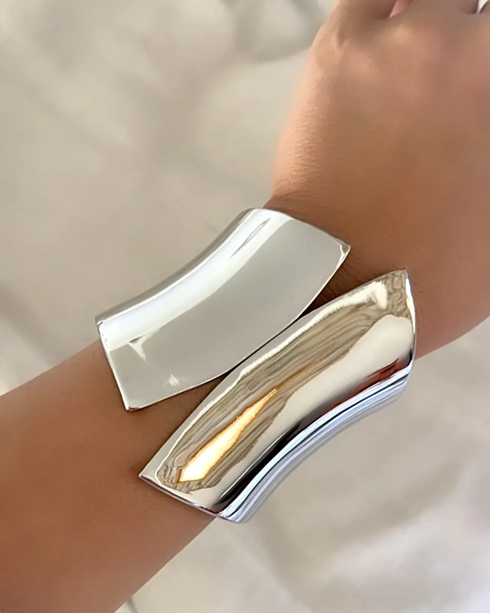 Maxi Brazalete Geométrico silver 2
