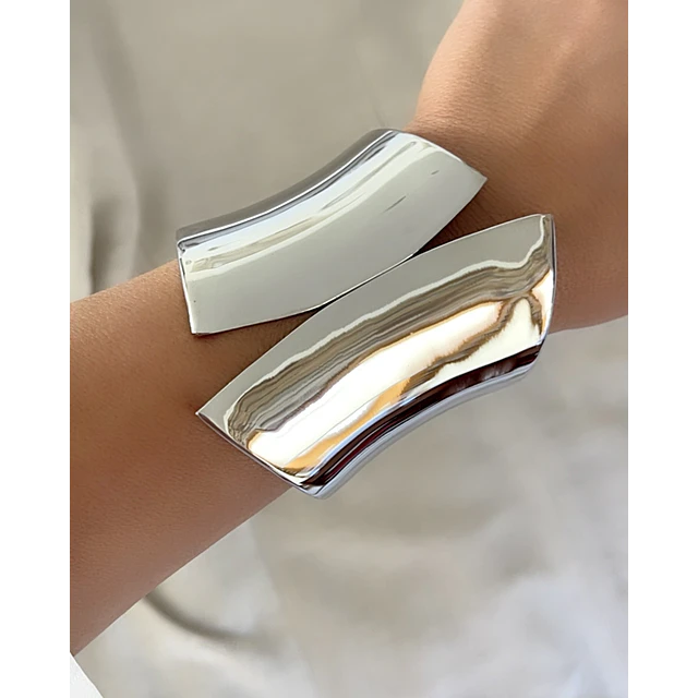Maxi Brazalete Geométrico silver