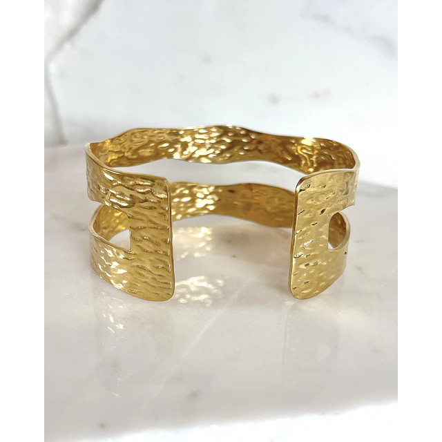 Esclava Martillada Doble Gold