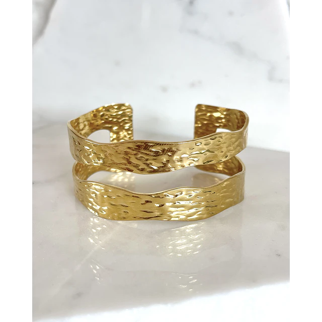 Esclava Martillada Doble Gold