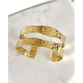 Esclava Martillada Doble Gold