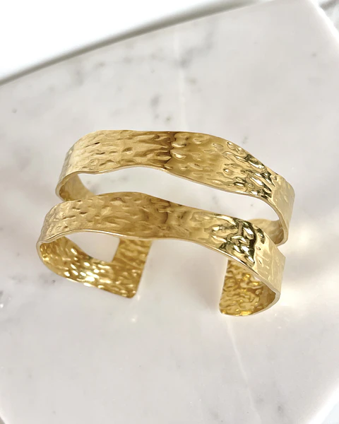 Esclava Martillada Doble Gold
