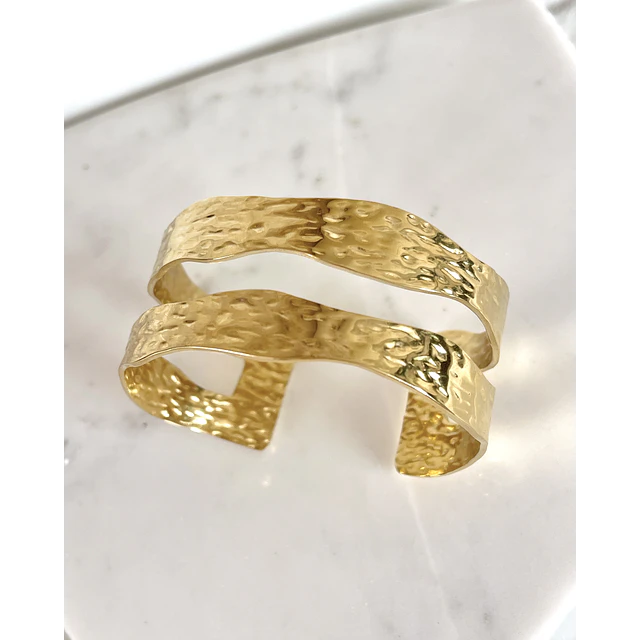 Esclava Martillada Doble Gold
