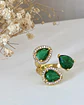 Anillo Trio Cristales Checos Verdes gold - Miniatura 3