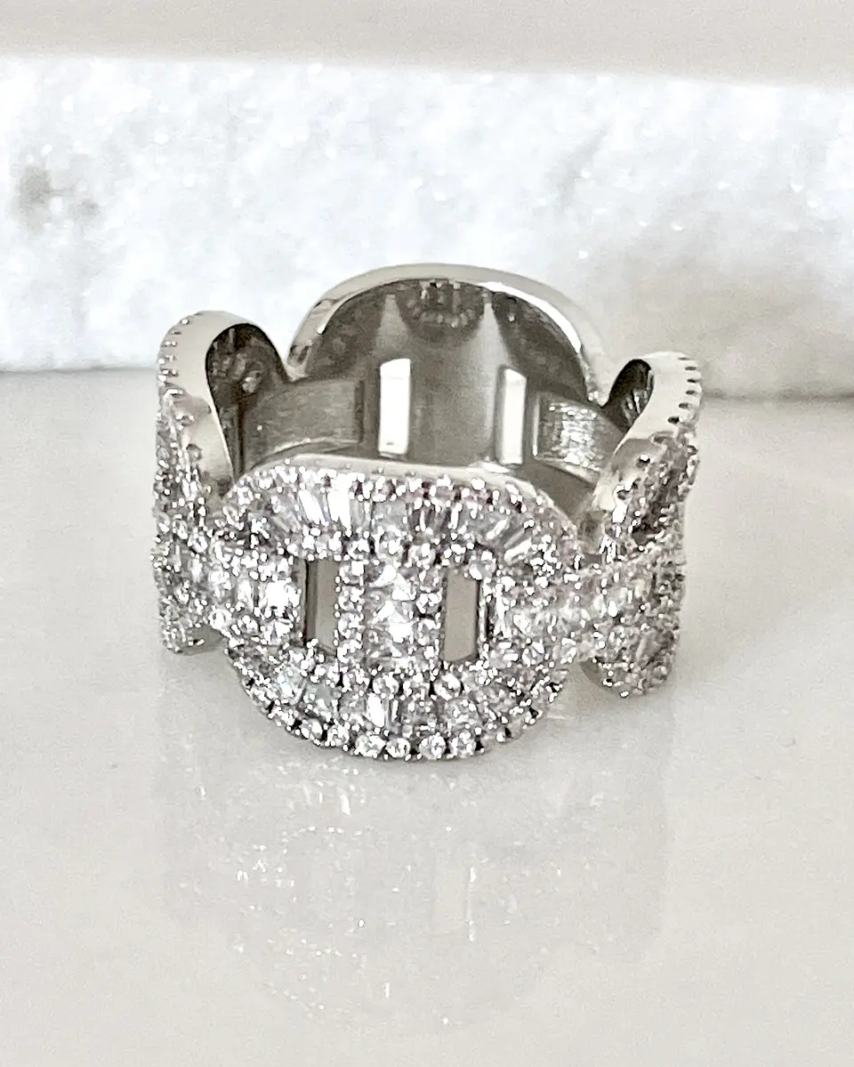 Maxi Anillo Altaria Eslabones Circón silver  3