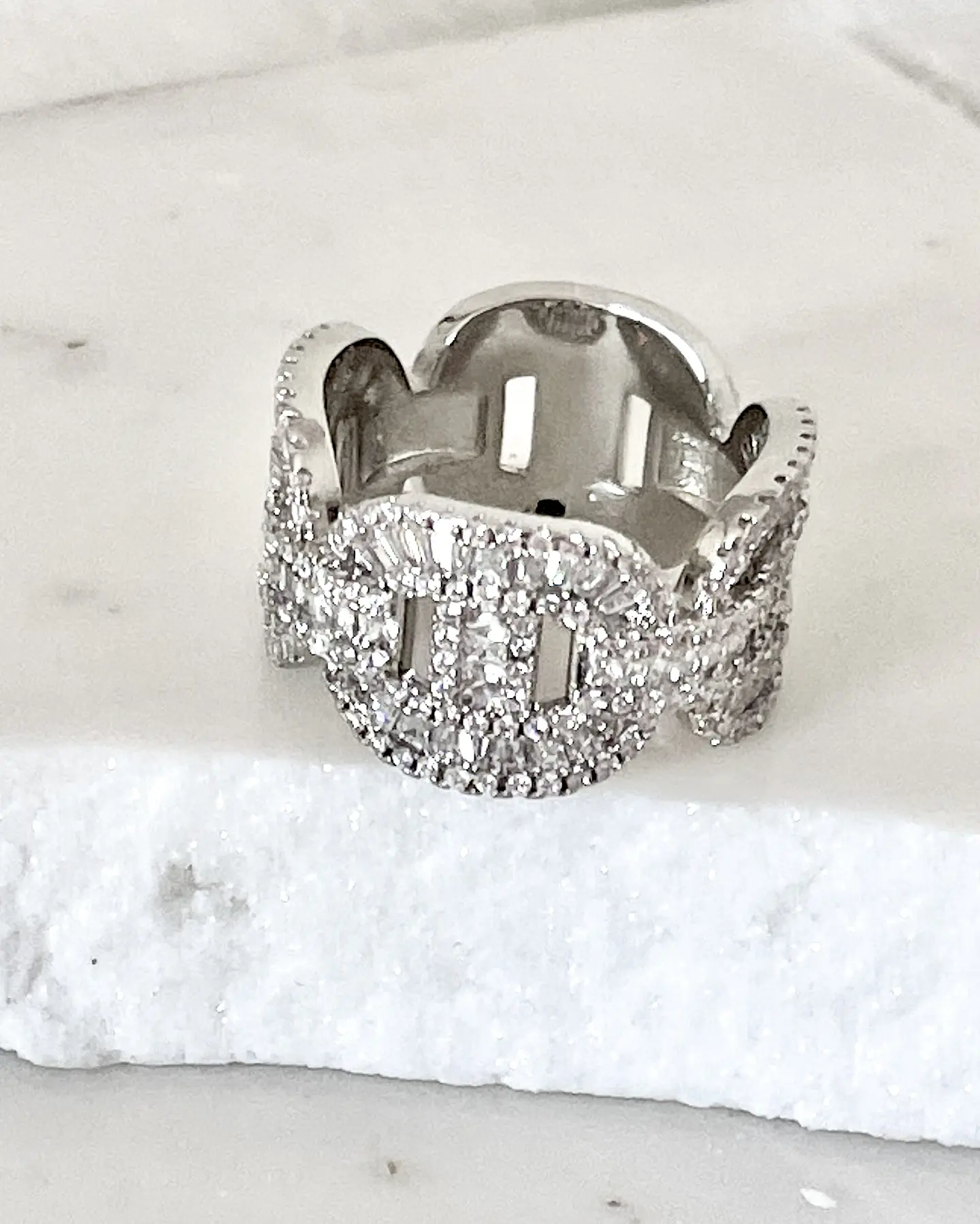 Maxi Anillo Altaria Eslabones Circón silver  6